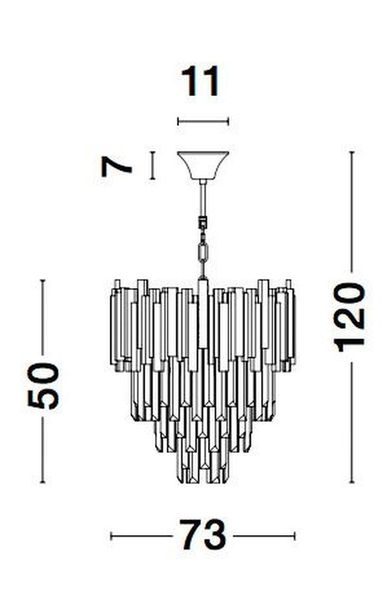 Nova Luce GRANE Pendelleuchte E14 12-fach Gold 120x73cm dimmbar 9050110