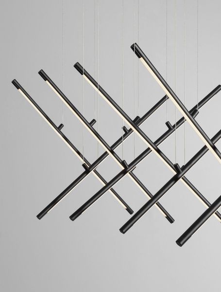 Nova Luce ELETTRA LED Pendelleuchte Schwarz 60W Warmweiss 100x51x120cm dimmbar 9081803