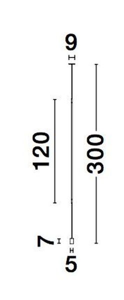 Nova Luce ELETTRA LED Pendelleuchte Schwarz 20W Warmweiss 300x7cm 9088107
