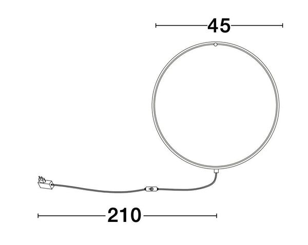 Nova Luce RING LED Wand/Tischleuchte Schwarz 19W Warmweiss 45x2x45cm dimmbar 9108312