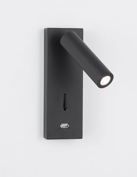 Nova Luce FUSE LED Wandleuchte Schwarz 3W Warmweiss 6x12,3x18cm 9170102