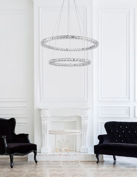 Nova Luce QUENTIN LED Pendelleuchte Chrom 60W Neutralweiss 120x70cm 9172518
