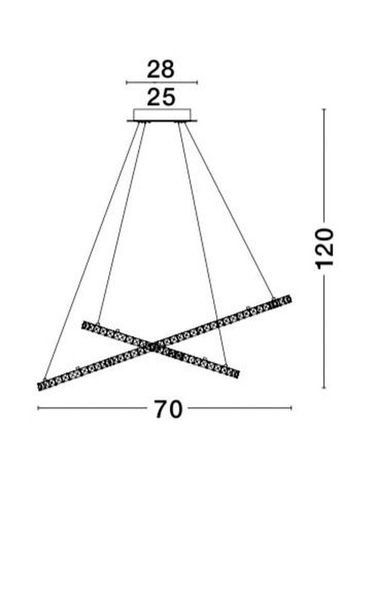 Nova Luce QUENTIN LED Pendelleuchte Chrom 60W Neutralweiss 120x70cm 9172518
