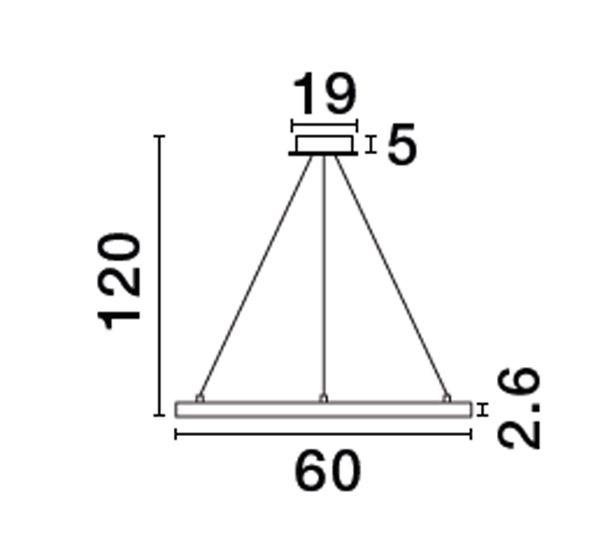 Nova Luce EMPATIA LED Pendelleuchte Messing 35W Warmweiss 120x60cm dimmbar 9172863