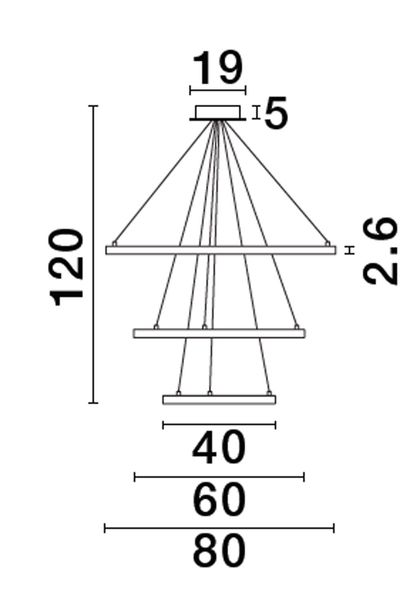 Nova Luce EMPATIA LED Pendelleuchte Weiß 108W Warmweiss 120x80cm dimmbar 9172868