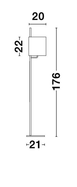 Nova Luce YAMA Stehlampe E27 Schwarz 176x20cm 9180522