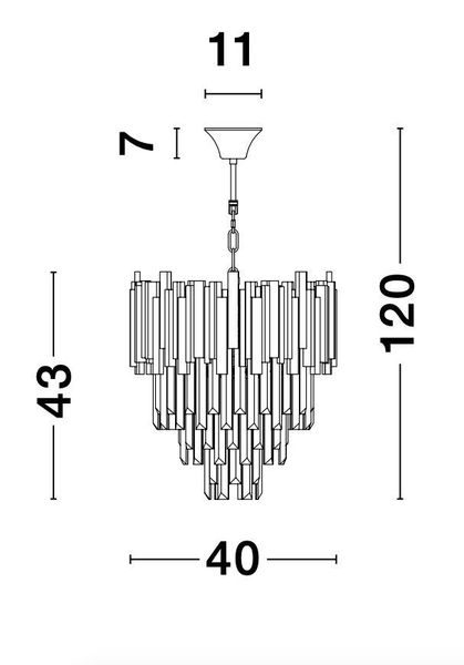 Nova Luce GRANE Pendelleuchte E14 4-fach Gold 120x40cm dimmbar 9181100