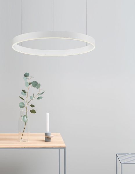 Nova Luce MOTIF LED Pendelleuchte Weiss 40W Warmweiss 200x60cm dimmbar 9190740