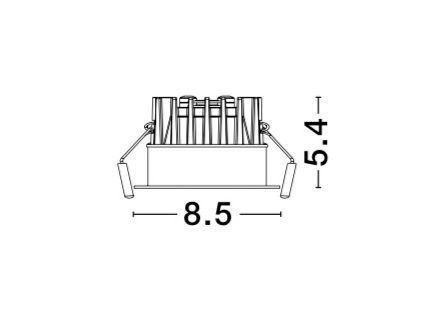 Nova Luce BLADE LED Einbauspots Weiß 12W IP65 Warmweiss 8,5x8,5x5,4cm 9232119