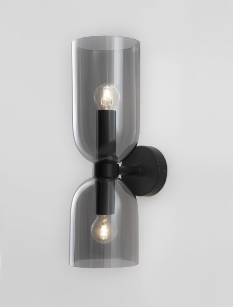 Nova Luce PALMER Wandleuchte E14 2-fach Schwarz 11,5x16,5x37,5cm dimmbar 9241110