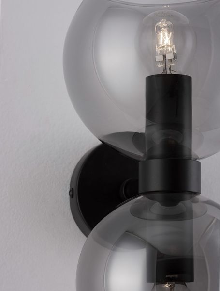 Nova Luce PALMER Wandleuchte E14 2-fach Schwarz 15x18,5x25,5cm dimmbar 9241120