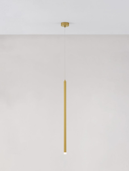 Nova Luce TRIMLE LED Pendelleuchte Gold 3W Warmweiss 150x2,5cm 9287919