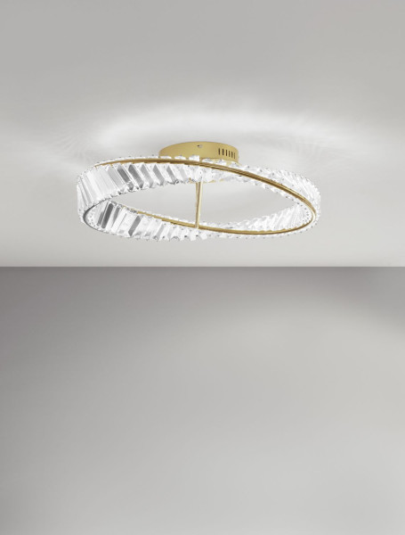 Nova Luce AURELIA LED Deckenleuchte Gold 35W Neutralweiss 15x60cm dimmbar 9333060