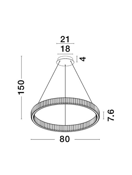 Nova Luce AURELIA LED Pendelleuchte Chrom 47W Neutralweiss 150x80cm dimmbar 9333067