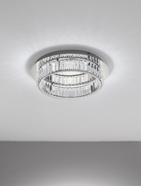 Nova Luce AURELIA LED Deckenleuchte Chrom 29W Neutralweiss 12x50cm dimmbar 9333071