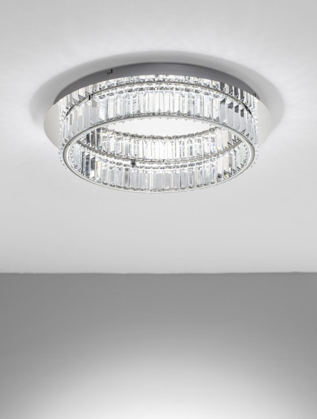 Nova Luce AURELIA LED Deckenleuchte Chrom 41W Neutralweiss 12x60cm dimmbar 9333072