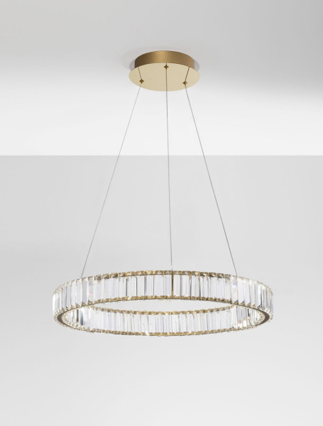Nova Luce AURELIA LED Pendelleuchte Gold 41W Neutralweiss 150x60cm dimmbar 9333075