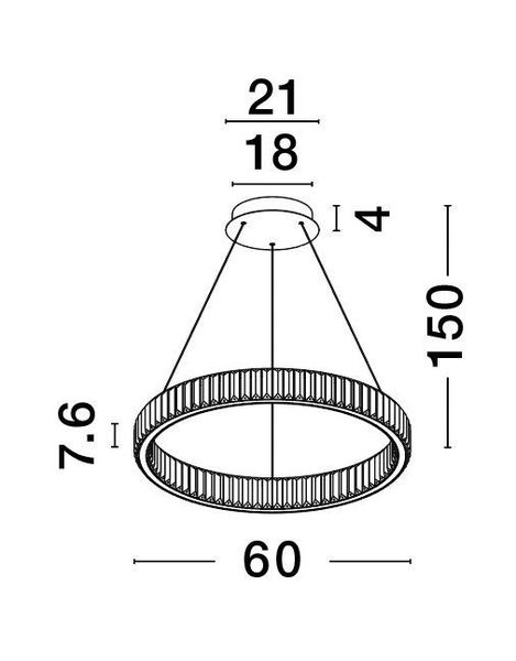 Nova Luce AURELIA LED Pendelleuchte Gold 41W Neutralweiss 150x60cm dimmbar 9333075