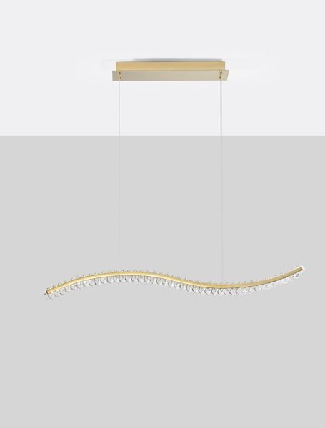 Nova Luce AURELIA LED Pendelleuchte Gold 43W Neutralweiss 100x7,6x150cm dimmbar 9333078