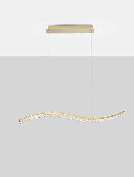 Nova Luce AURELIA LED Pendelleuchte Gold 43W Neutralweiss 100x7,6x150cm dimmbar 9333078