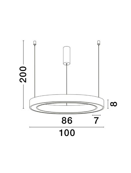 Nova Luce MORBIDO LED Pendelleuchte Schwarz 80W Steuerbare Lichtfarbe 200x100cm dimmbar 9345645