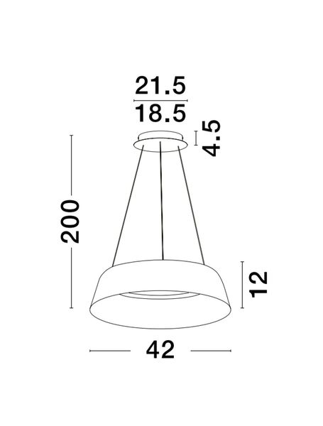 Nova Luce ALBA LED Pendelleuchte Schwarz 42W Warmweiss 200x42cm dimmbar 9345656