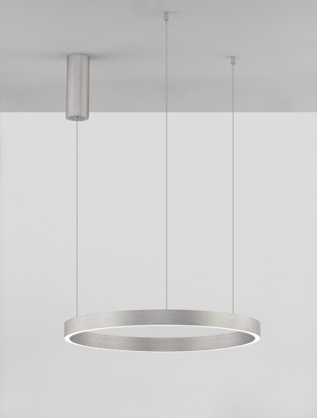 Nova Luce ELOWEN LED Pendelleuchte Silber 60W Warmweiss 150x60cm dimmbar 9345662