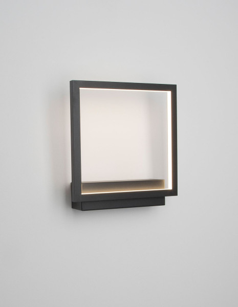 Nova Luce CORNICE LED Wandleuchte Schwarz 18W Warmweiss 21x6x25cm 9421751