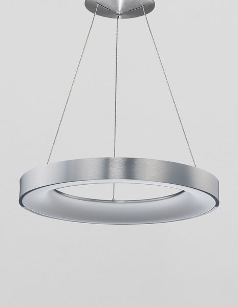 Nova Luce RANDO THIN LED Pendelleuchte Silber 50W Warmweiss 120x60cm dimmbar 9453456