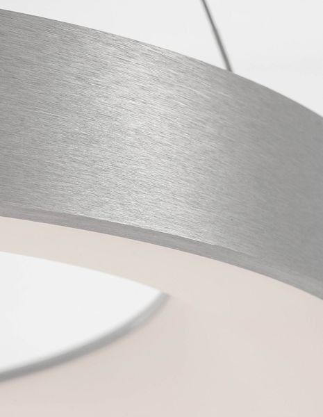 Nova Luce RANDO THIN LED Pendelleuchte Silber 50W Warmweiss 120x60cm dimmbar 9453456