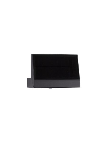 Nova Luce PRIM LED Wandleuchte Anthrazit 2W IP65 Warmweiss 18x17,5x3,5cm Solar Bewegungsmelder 9492510