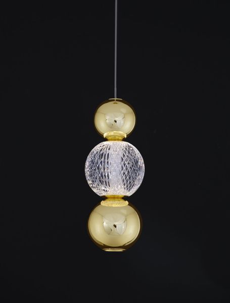 Nova Luce BRILLE LED Pendelleuchte Gold 6W Neutralweiss 250x14cm 9511030