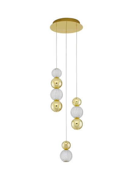 Nova Luce BRILLE LED Pendelleuchte Gold 19W Neutralweiss 200x30cm dimmbar 9511040
