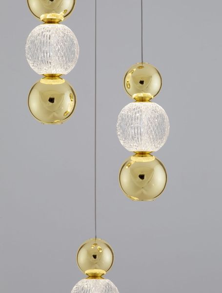 Nova Luce BRILLE LED Pendelleuchte Gold 19W Neutralweiss 200x30cm dimmbar 9511040