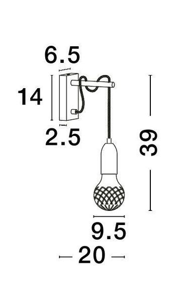 Nova Luce VEDA Wandleuchte G9 Messing 9,5x20x39cm dimmbar 9536411
