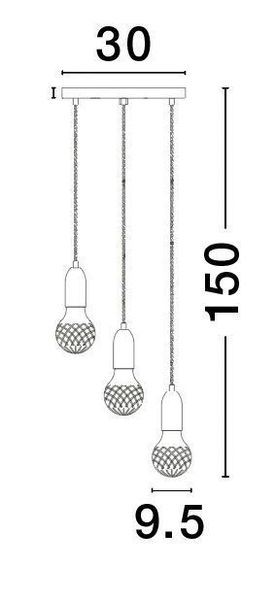 Nova Luce VEDA Pendelleuchte G9 3-fach Messing 150x30cm dimmbar 9536413