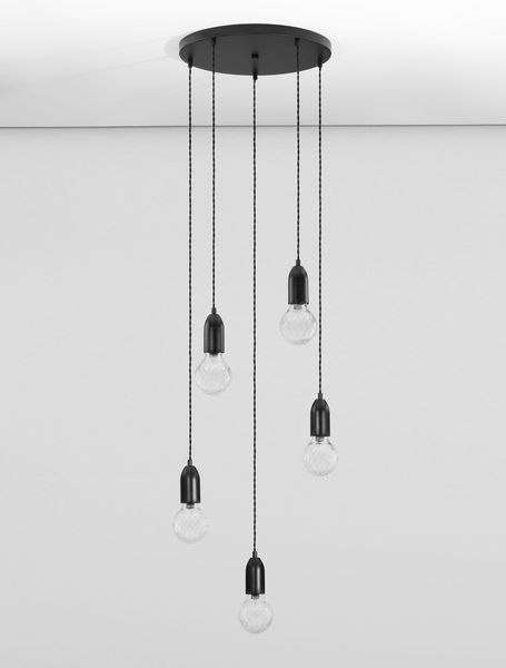 Nova Luce VEDA Pendelleuchte G9 5-fach Schwarz 150x40cm dimmbar 9536420