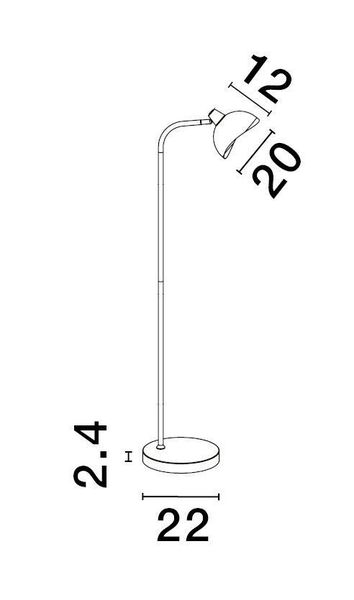 Nova Luce GETI Stehlampe E14 Schwarz 150x22cm 9555809