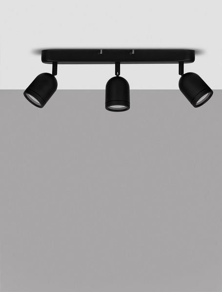 Nova Luce ORSON Deckenleuchte GU10 3-fach Schwarz 48x8x9,7cm dimmbar 9555817