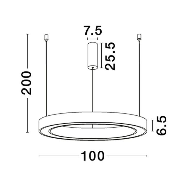 Nova Luce STING LED Pendelleuchte Schwarz 60W Warmweiss 200x100cm dimmbar 9558607