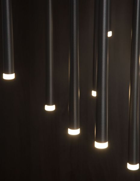 Nova Luce GIONO LED Pendelleuchte Schwarz 29W Warmweiss 230x50cm 9601012