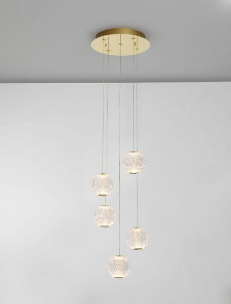 Nova Luce BRILLANTE LED Pendelleuchte Gold 26W Neutralweiss 120x27cm dimmbar 9695209