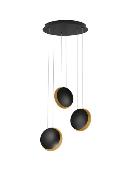 Nova Luce SHELL LED Pendelleuchte Schwarz 17,94W Warmweiss 120x48cm 9695249