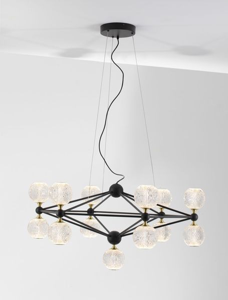 Nova Luce BELINDA LED Pendelleuchte Schwarz 53W Warmweiss 120x89cm dimmbar 9695400