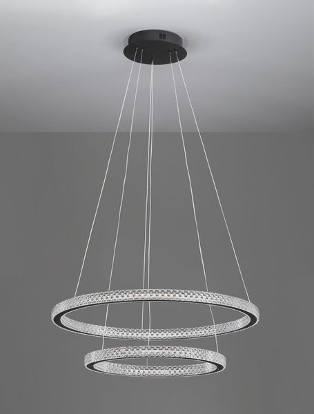 Nova Luce GINEVRA LED Pendelleuchte Schwarz 54W Warmweiss 120x60,5cm dimmbar 9748159