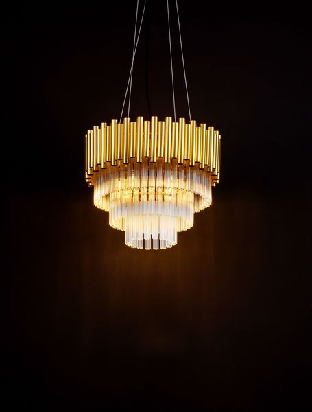 Nova Luce MAGNOLIA Pendelleuchte E14 5-fach Gold 120x39cm dimmbar 9824080