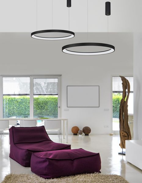 Nova Luce PERTINO LED Pendelleuchte Schwarz 61W Warmweiss 150x78cm dimmbar 9853686
