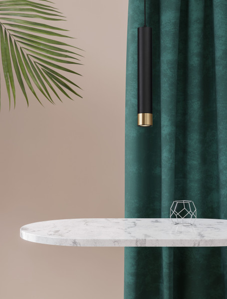 Nova Luce PICTO Pendelleuchte GU10 Schwarz-Gold 200x6cm dimmbar 9911530