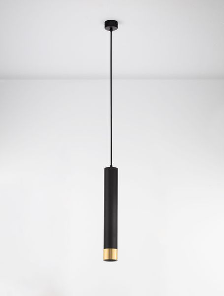 Nova Luce PICTO Pendelleuchte GU10 Schwarz-Gold 200x6cm dimmbar 9911530