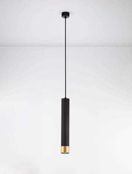 Nova Luce PICTO Pendelleuchte GU10 Schwarz-Gold 200x6cm dimmbar 9911530